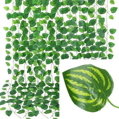 4/10M Artificial Plant Green Ivy Leaf Garland Fake Plant Creeper Hanging Vine Outdoor DIY Garden Wall Wedding Party Home Deco