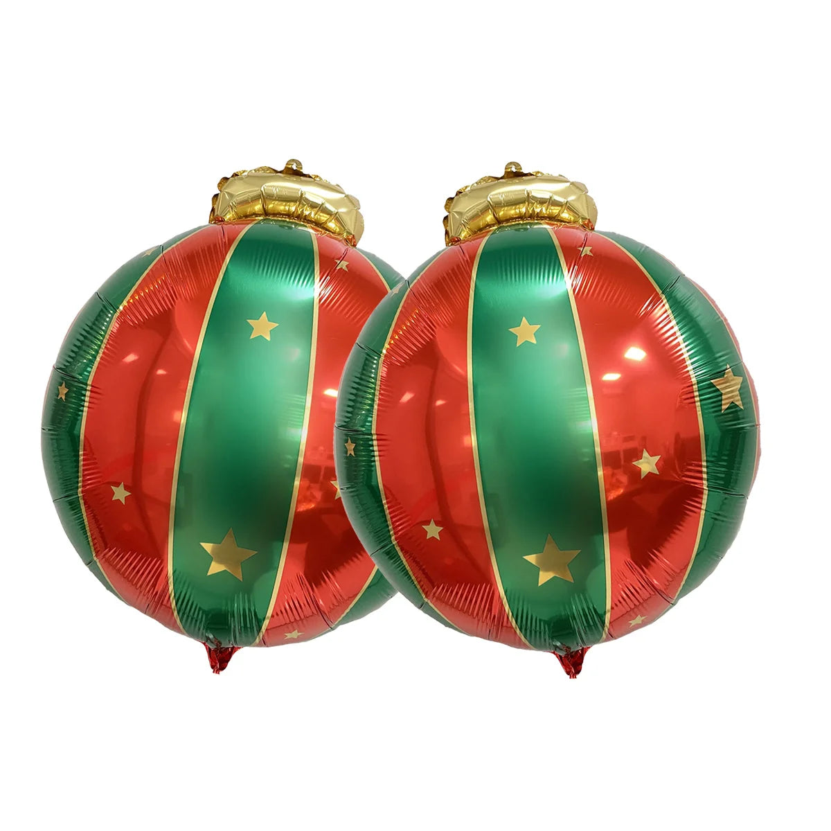 2/5pcs Red Green Christmas Ball Sahpe Foil Balloons Christmas Decorations for home store Party Supplies Navidad 2026 Decor - 