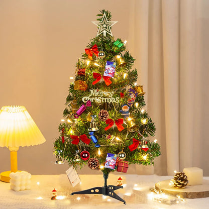 50cm Christmas Tree Set Christmas Decor With Lights Desktop Mini Christmas Tree Ornaments New Year Party Decoration Gift Navi