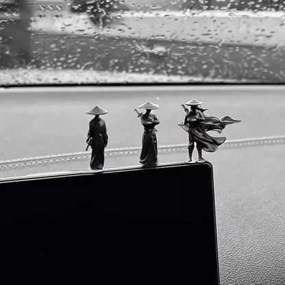 6Pcs/set Mini Chinese Swordsman Figure Exquisite Ancient Car Statue Ornament Cartoon Swordsman Miniatures Interior Decor