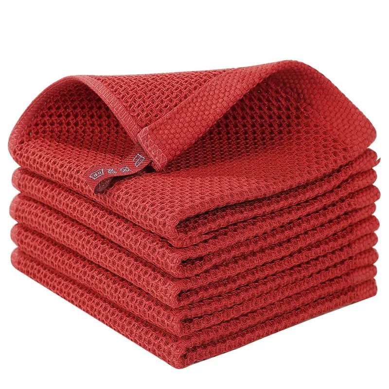 Cotton Towel Soft Absorbent Dishcloth Kitchen Dish Rags Honeycomb Breathable Face Wash Towel Household Cleaning Cloth Wash Cl