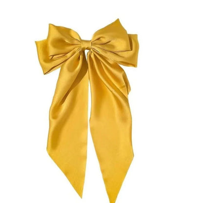 Solid Color Bow Ribbon Hair Clip New Women Large Bowknot Barrettes Women Ponytail Clip Headband Girls Hair Accessories Gift -