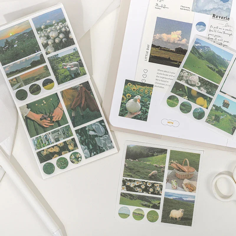 Journamm 40pcs/pack Aesthetics Decor Stickers Book DIY Scrapbooking Supplies Album Creative Stationery Already Cut Ins Sticke