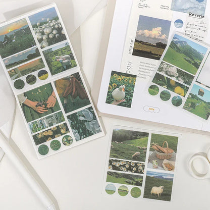 Journamm 40pcs/pack Aesthetics Decor Stickers Book DIY Scrapbooking Supplies Album Creative Stationery Already Cut Ins Sticke