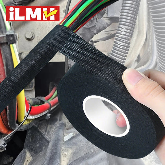 iLMH High Temperature Wire Harness Cloth Tape Automotive Cable Loom Heatproof Fabric Adhesive Tape, Engine Electrical Insulat
