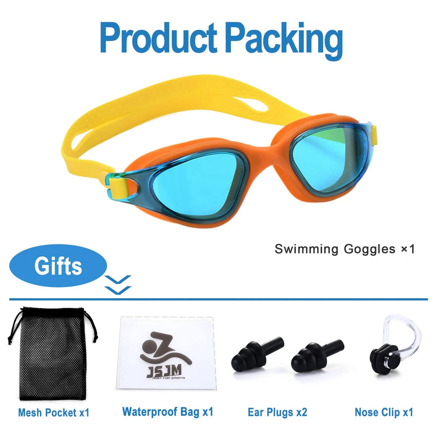 Unisex Adult Swimming Goggles – Anti-Fog Swim Glasses for Men & Women – Adjustable Silicone Waterproof Professional Swim Eyew
