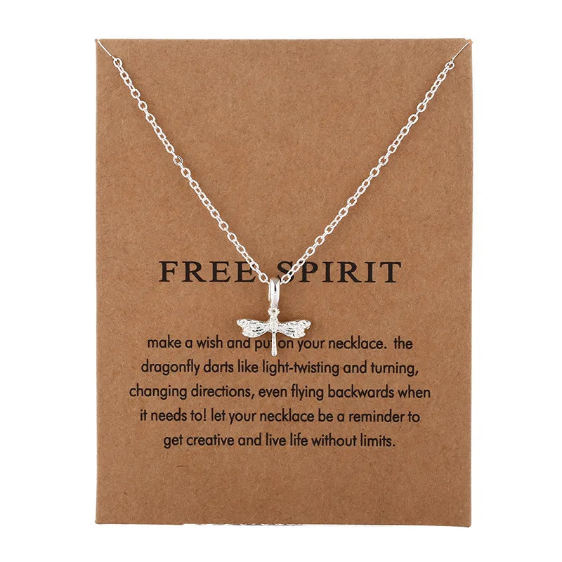 New Trendy Fashion Silver Gold Color Alloy Heavenly Angel Wings Pendant Necklaces for Women Girl Fashion Jewelry - Free Spiri