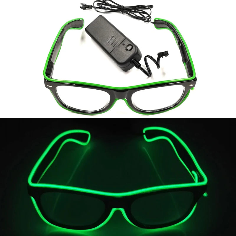 1PC Light Up LED Glasses Glow Sunglasses EL Wire Neon Glasses Glow in The Dark Party Supplies Neon Party Favors for Adults - 
