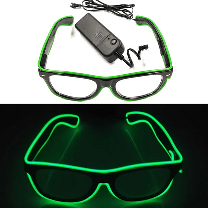1PC Light Up LED Glasses Glow Sunglasses EL Wire Neon Glasses Glow in The Dark Party Supplies Neon Party Favors for Adults - 