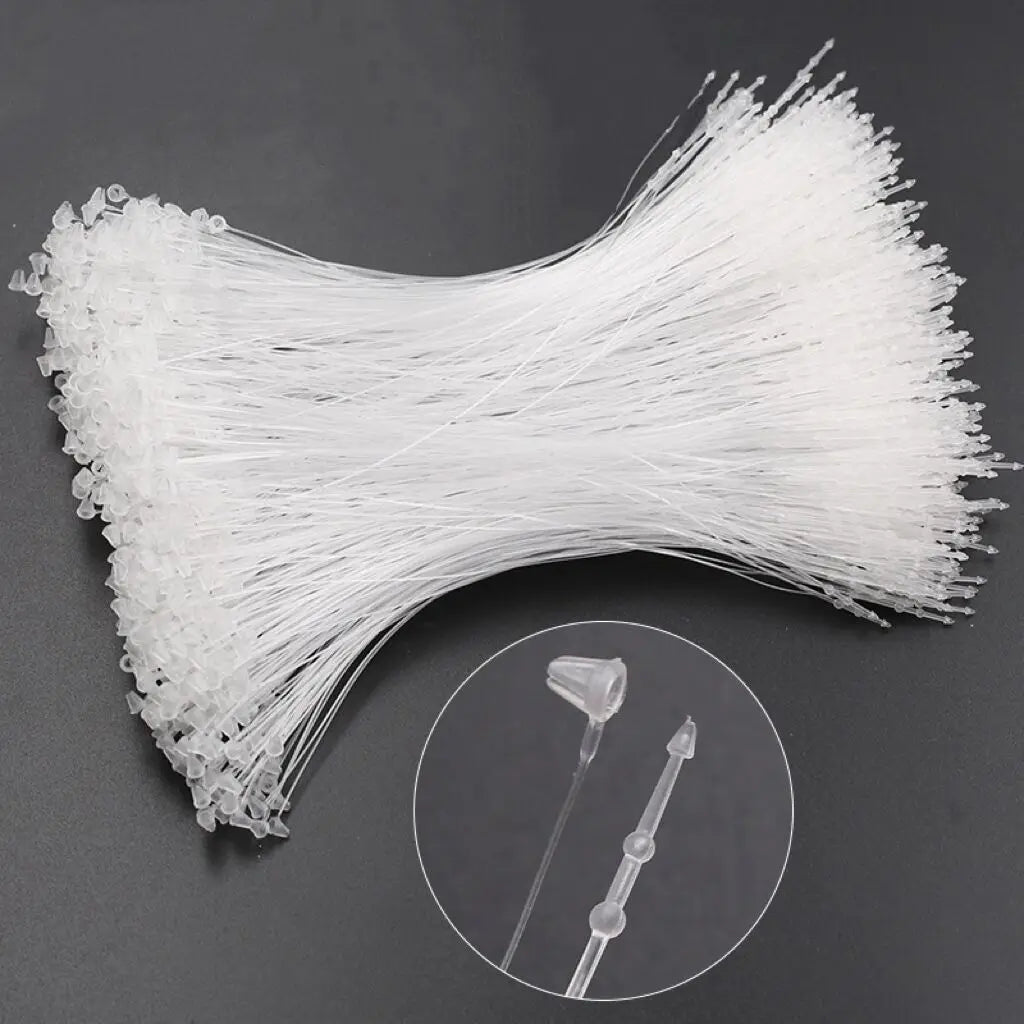 1000PCS 3/5/7/9 Inch Transparent Black Loop Locks Plastic Snap Lock Pins Security Tag Label Tags Fasteners Garments Accessori