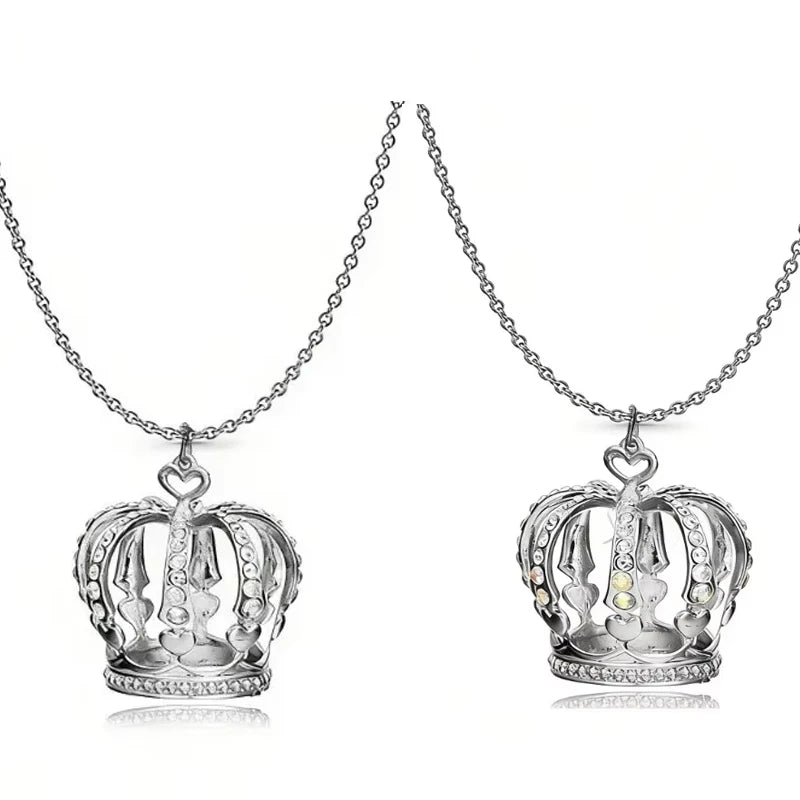 Elegant Crown Pendant Necklace Large Clavicle Chain Sweater Chain Fashion Jewelry Accessory Multiple Colors for Women Girls G