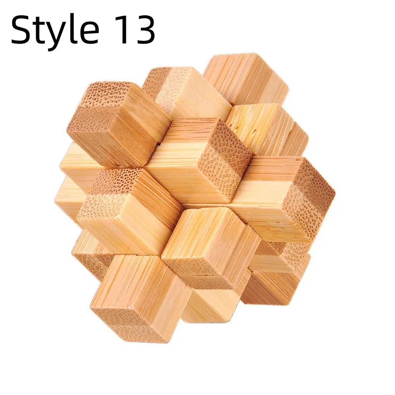 New Wooden Kong Ming Lock Lu Ban Lock IQ Brain Teaser Educational Toy Children Montessori 3D Puzzles Game Unlock Toys Kid Adu