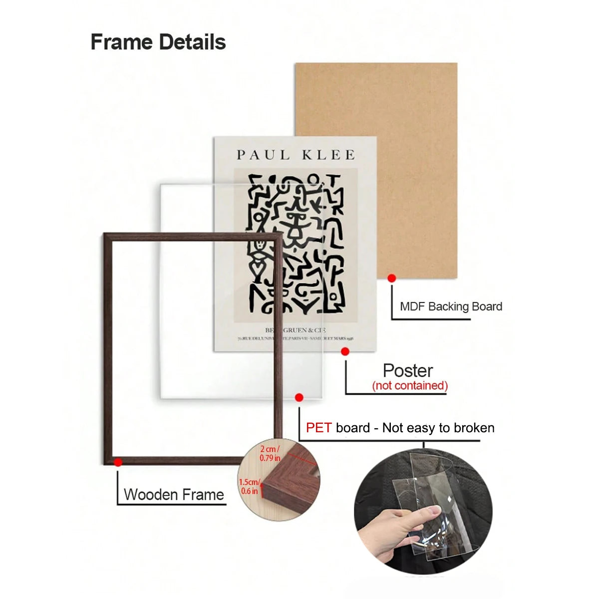 Picture Frame MDF 30X40cm 21x30cm 15X20cm A4 A8 Square Tabletop Photo Frames Wall Art Poster Display Bedroom Home Decor