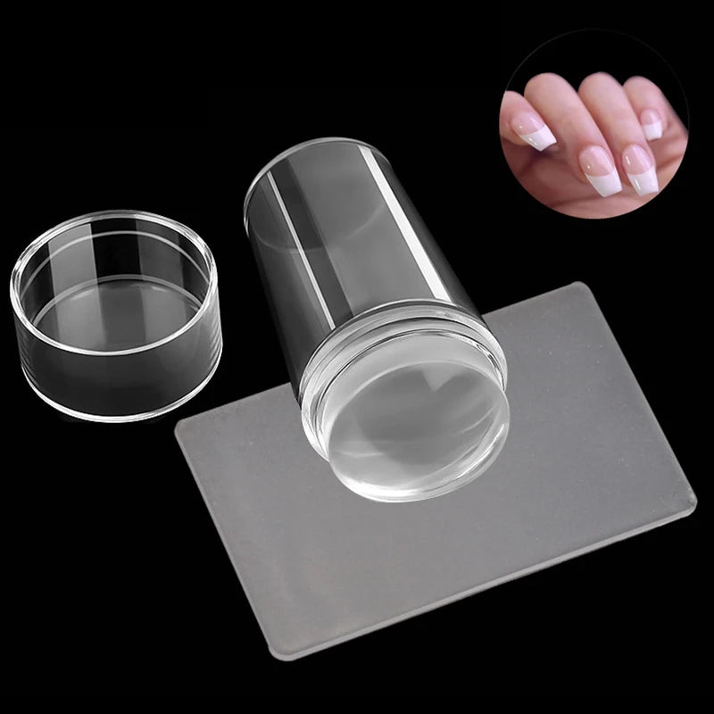 Nails Art Stamping Plates Kit French Manicure Design Plate Stamp Polish Stencil Template Seal Stamper Scraper Accessories Too