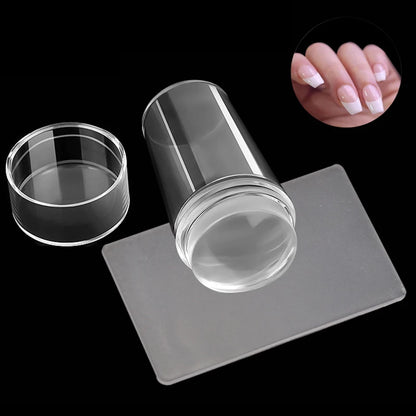 Nails Art Stamping Plates Kit French Manicure Design Plate Stamp Polish Stencil Template Seal Stamper Scraper Accessories Too