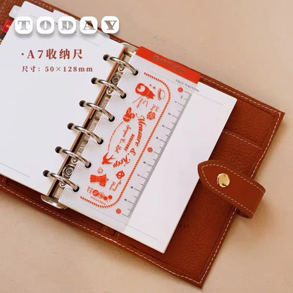 Binder Storage ruler vintage loose-leaf Notebook inner page index divider bookmark DIY accessory flexible ruler - A7