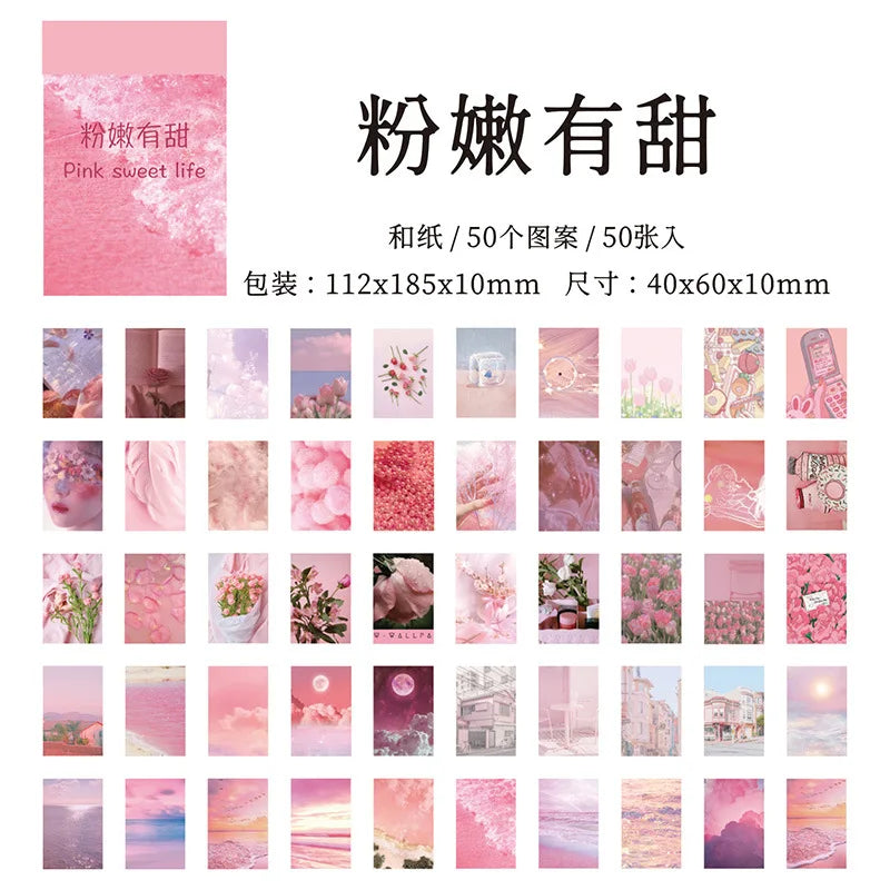 50 Sheets Season of Dreams Series Decorative Sticker INS Scenery Handbook Scrapbooking Material Label Diary Journal Planner -