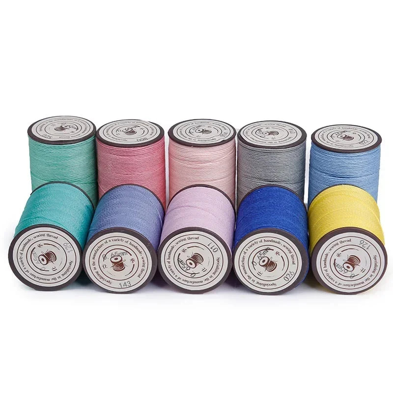 Round Leather Sewing Thread, Waxed Cord for Leathercraft, DIY Necklace Bracelet Thread, 63 Color Options, Durable Waxed Finis