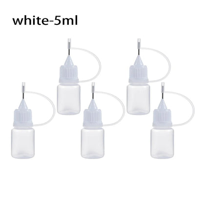 5pcs/set 5/10/20/30/50/100ML Needle Tip Glue Applicator Bottle for Paper Quilling DIY Scrapbooking Paper Craft Tool - White-5