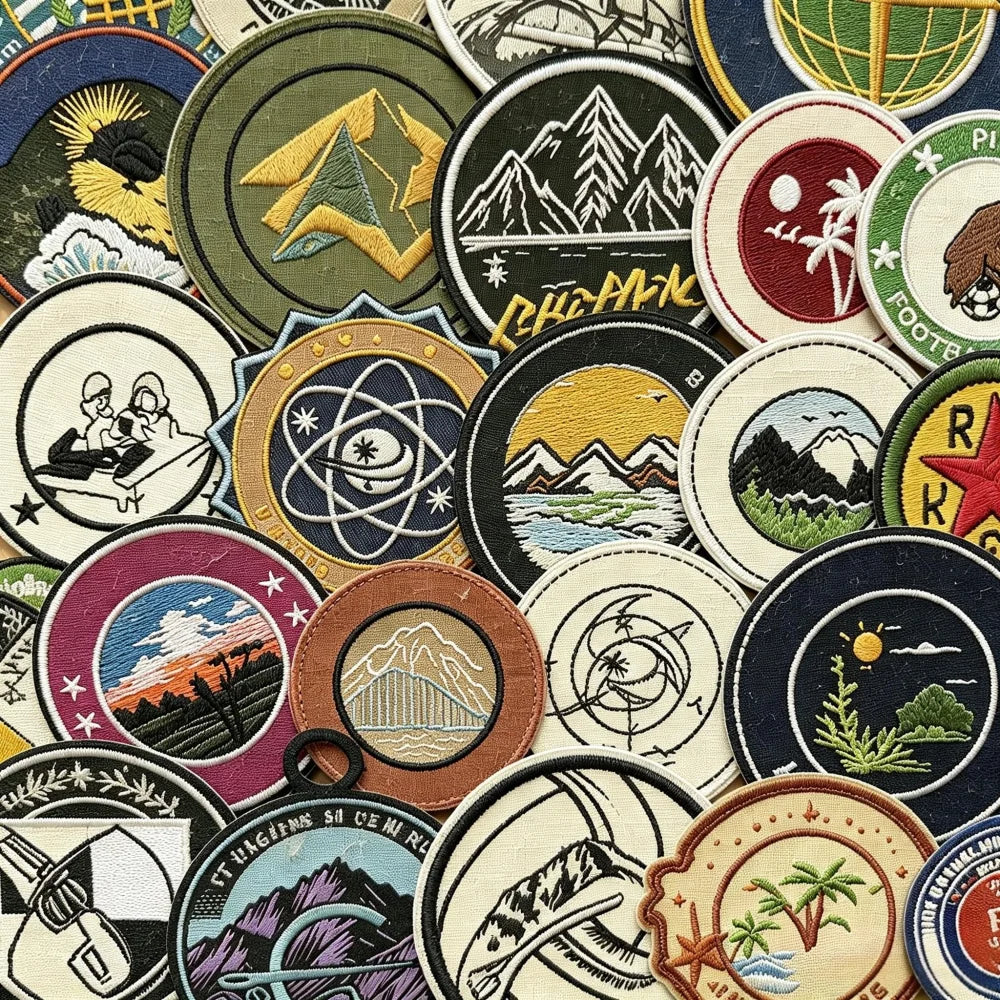 10PCS Custom Embroidery Patches Your Own Design Customized Logo Iron on Brand Name Woven Printed Patch Hook Loop DIY