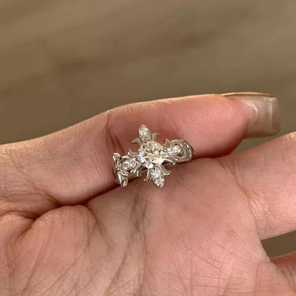 Fashion Zircon Cross Opening Rings for Women Classic Fine Jewelry Minimalist Personality Accessories