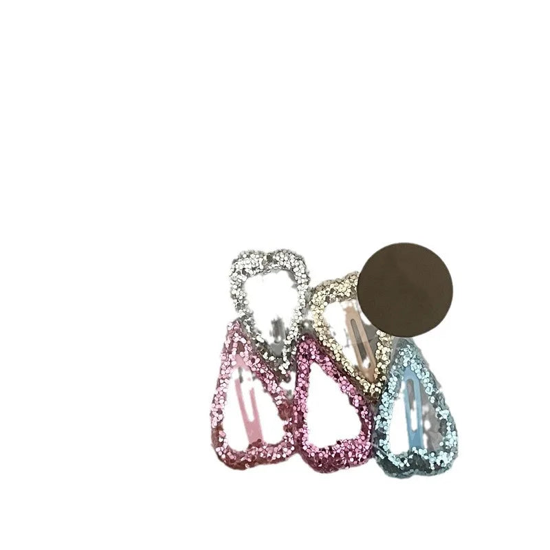 Colorful Sequins Water Drop Five-Pointed Star BB Clip Bang Clip Sweet Girl Gold Powder Love Heart-Shaped Hairpin Side Clip Ne