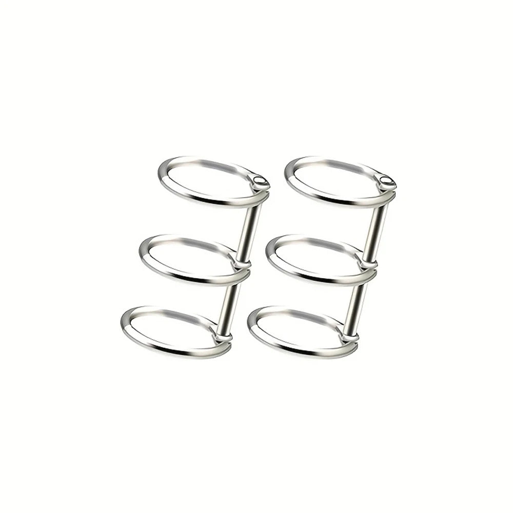 2-6Pcs Binding Book Rings 3 Ring Metal Loose Leaf Binders Book Rings Snap on Index Card Binder for Photo and Paper Organizati