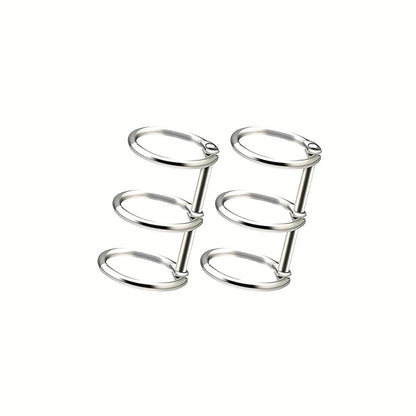2-6Pcs Binding Book Rings 3 Ring Metal Loose Leaf Binders Book Rings Snap on Index Card Binder for Photo and Paper Organizati