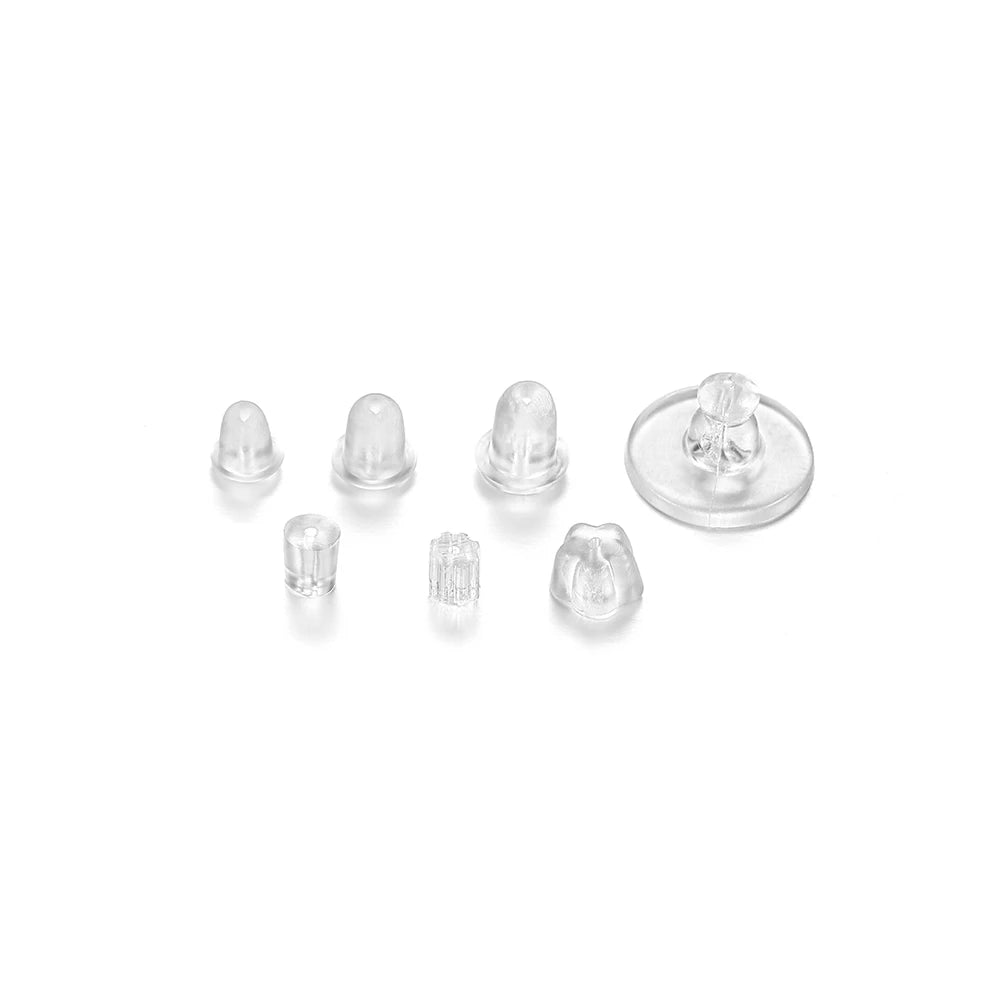 200-2000pcs Soft Silicone Rubber Earring Back Stoppers for Stud Earrings DIY Earring Findings Accessories Bullet Tube Ear Plu