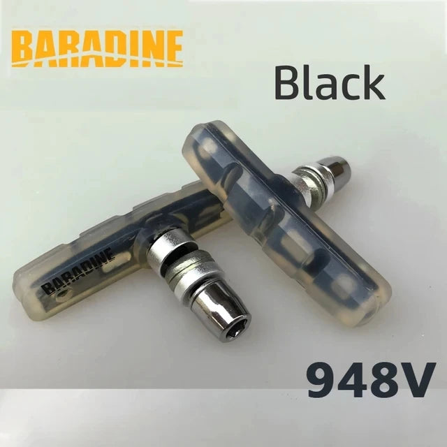 Baradine 948V MTB Bike V-brake Shoes Transparent 60mm Pads Bicycle Brake Blocks Bicycle Accessories - Black