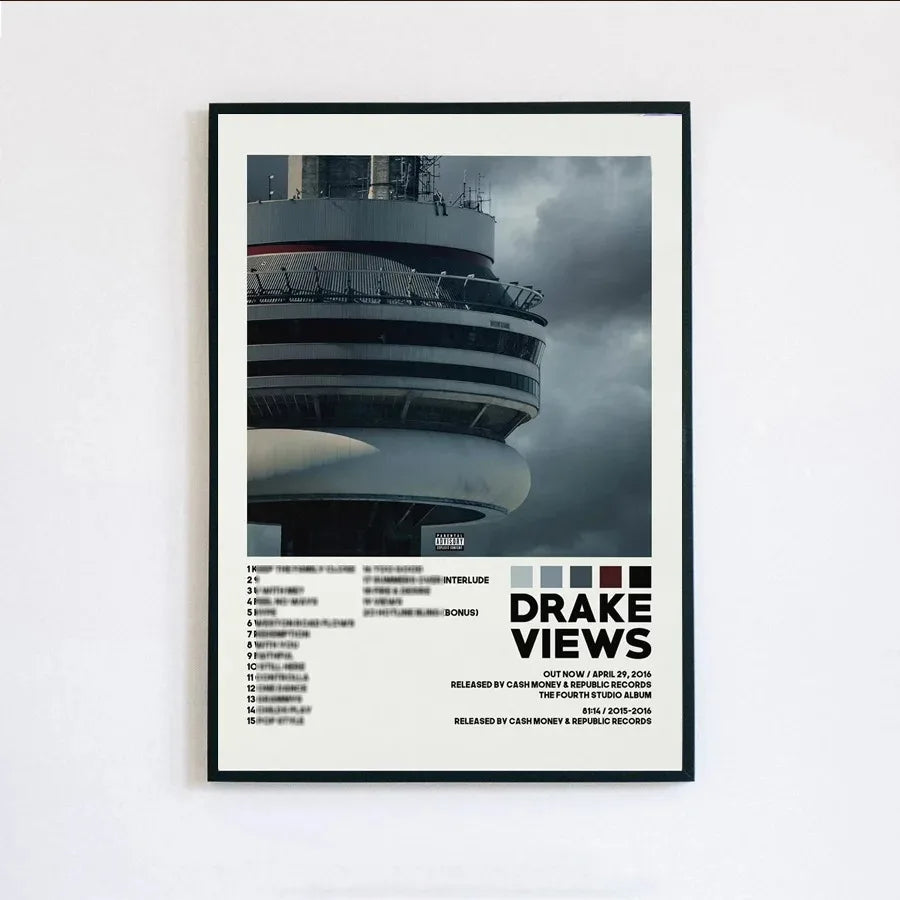 Poster Prints New Drake Views Take Care Her Loss Dogs Music Album Cover Canvas Painting Wall Art Picture Living Room Home Dec