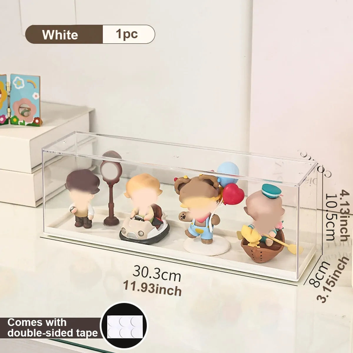 Transparent doll Display Cabinet, Dust-Proof Storage Box for Collectibles, doll and doll Display Rack, Stackable Storage Box 