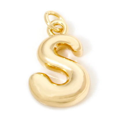 1Pcs English Letter Brass Charms 18K Real Gold Plated Capital Alphabet Initial A-Z Pendant Personalized Jewelry Making Findin