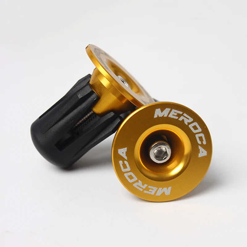 Bicycle Bar End Plug Road Mountain Bike Handlebar End Cap Aluminum Bicycle Handle Bar End Cap MTB Handlebar Plugs - Gold
