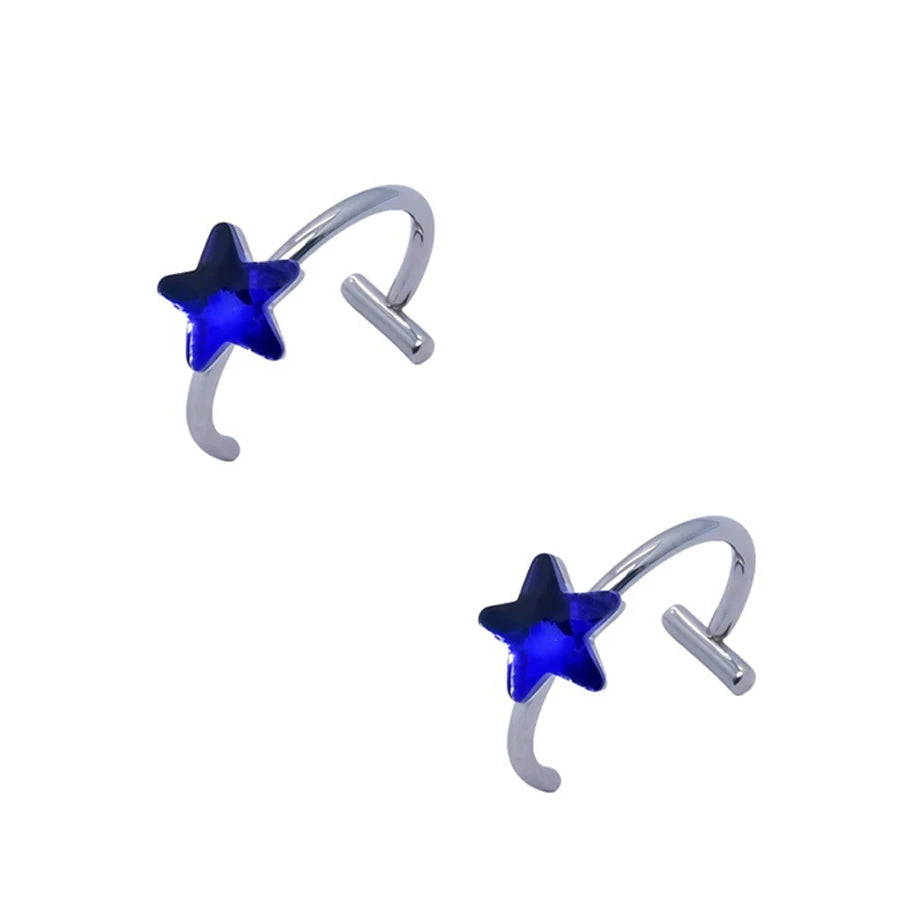 2PCS Trendy 10mm Stainless Steel Punk Clip on Fake Piercing Nose Wrap Lip Rings Unisex Nose Ring Women Men Tusk Body Jewelry 