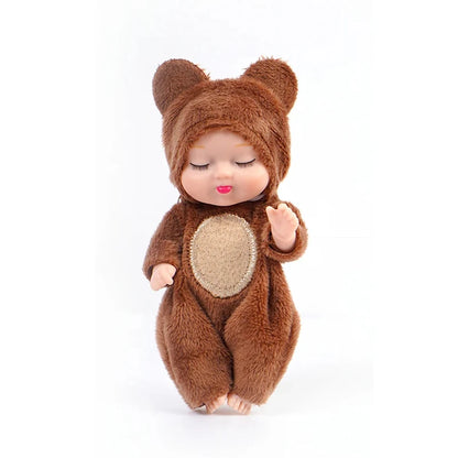 6Pcs Reborn Doll Kit Toy Simulation Princess Dolls Toy Mini Cute Sleeping Baby with Clothes Accessories Birthday Gift for Kid