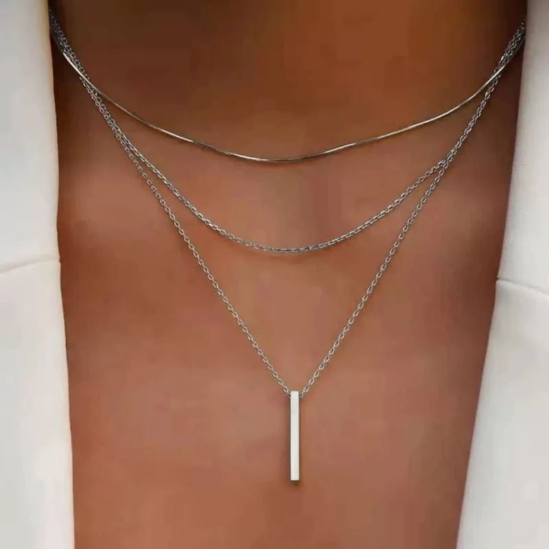 Stainless Steel Lariat Necklace Gold Plated, Dainty Long Necklace Laryered Necklaces For Women Girls, Y Shape Drop Pendant - 