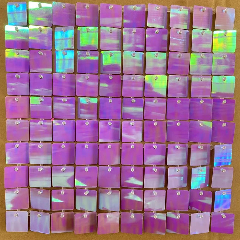 6-30Pcs Colorful Glitter Sequins Background Wall Panels Light Gold Square Shiny Panels Wedding Birthday Christmas Party Backd