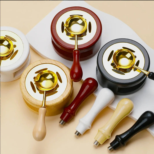 DIY Sealing Wax Spoon Bead Melting Heater Lacquer Furnace Solid Wood Stove Seal Supplies For Stamp Wax Stamp Craft Wedding Gi