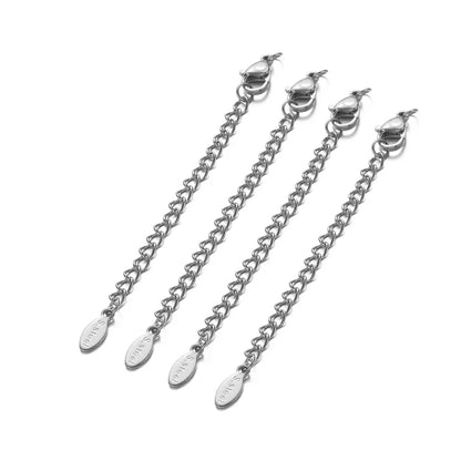 10pcs Stainless Steel Extension Chains with Lobster Clasps Connector Link Necklace Tail Making DIY Bracelet Accessories Suppl