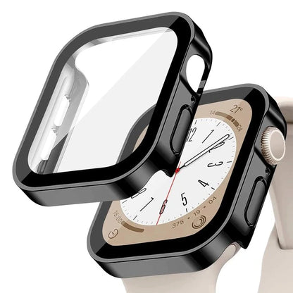 Glass+Case for Apple Watch 42 46mm 45mm 41 49 44mm 40 Mm Straight Edge Screen Protector Cover Case iWatch SE 6 7 8 9 10 11 Ul