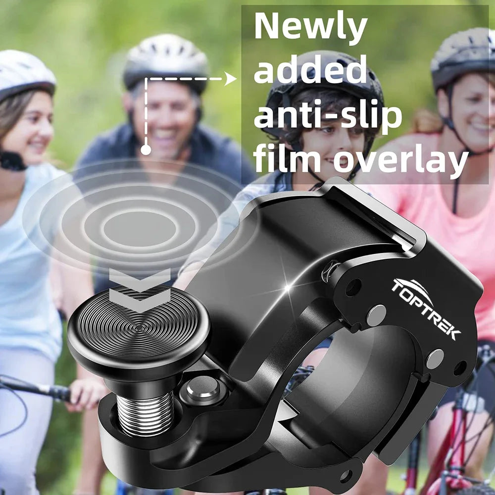 Toptrek Stainless Bicycle Bell Ring MTB Cycling Horn Bike Handlebar Bell Crisp Sound Horn for Bicycle Safety Bike Accessories