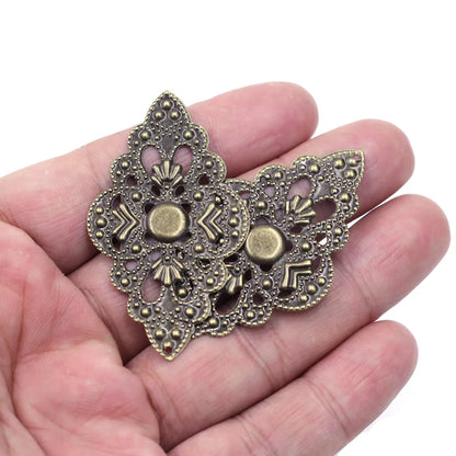 Pendants Wraps Metal Crafts Connectors Rose Flower Filigree Flower For Embellishments Scrapbooking Jewelry DIY Accessories - 