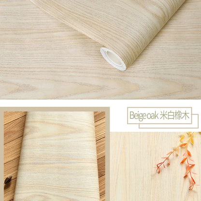 Waterproof Wood Vinyl Wallpaper Self Adhesive wallpapers Doors Cabinet Desktop Modern Furniture Decorative wall Paper