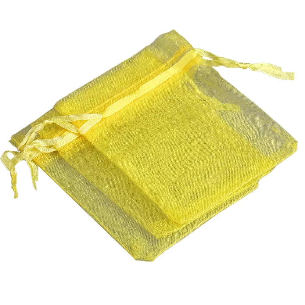 50/100pcs/lot Organza Gift Bag For Jewelry 24 Colors Drawstring Pouches For Wedding Christmas Candy Gift Bags Jewelry Packing
