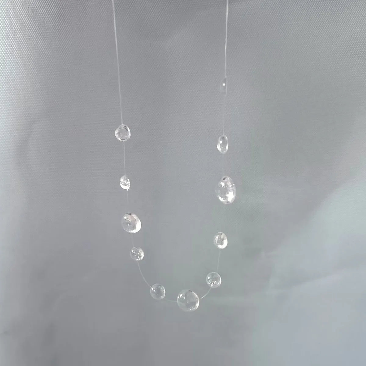 Clear Dewdrop Tassel Series Necklace Minimalist Drip Glue Beads Clavicle Chain Women Holiday Niche Trendy Jewelry - style 1-h