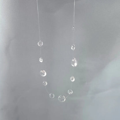 Clear Dewdrop Tassel Series Necklace Minimalist Drip Glue Beads Clavicle Chain Women Holiday Niche Trendy Jewelry - style 1-h