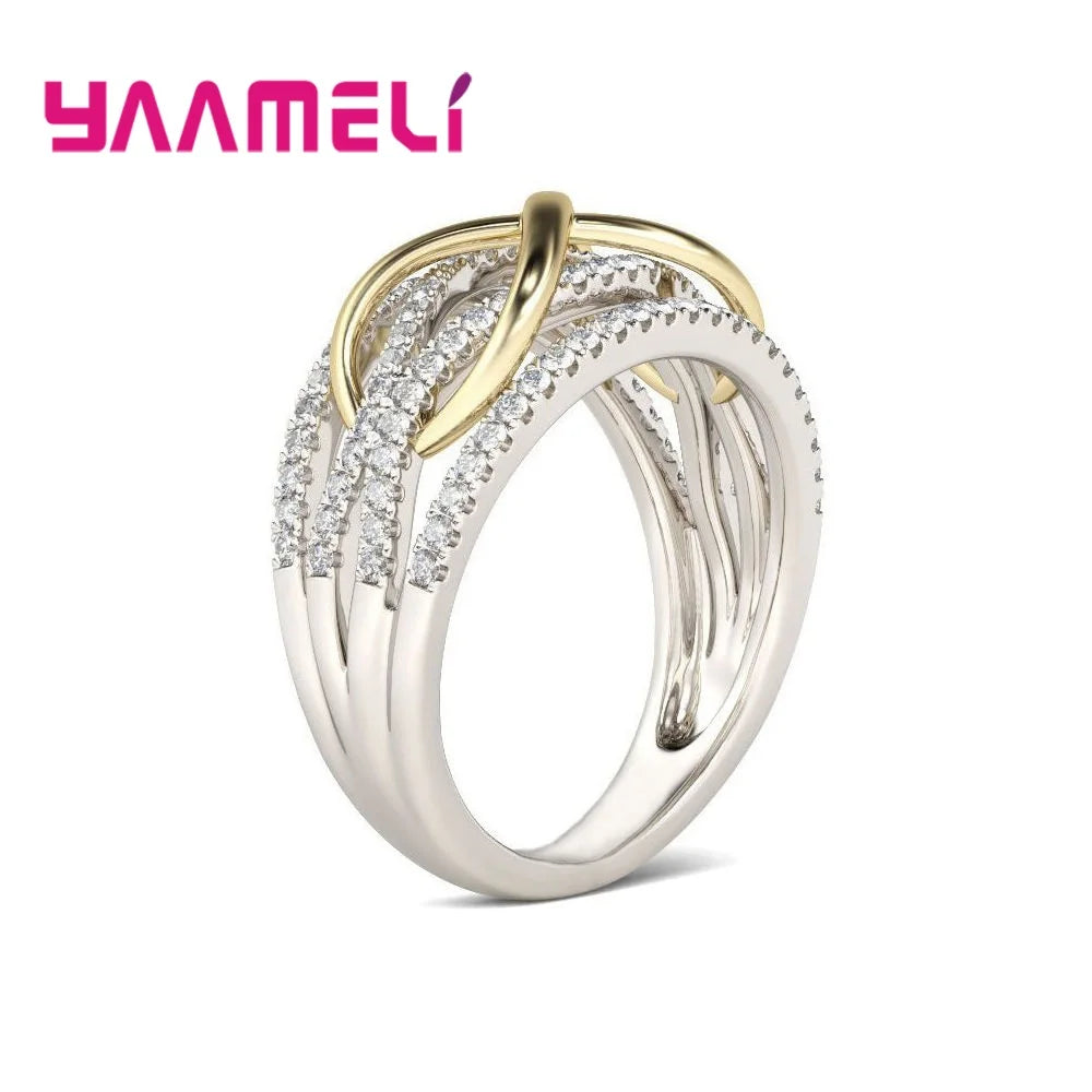 Infinity Love Ring 925 Sterling Silver Color Shining Cubic Zircon Bowknot Letter 8 Eternity Promise Jewelry for Woman Girlfri