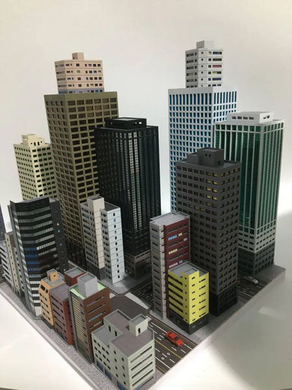 Diorama 1:300 Scale Architectural Model City Skyscraper Building Scene Display Model Railway Train Assembled Layout