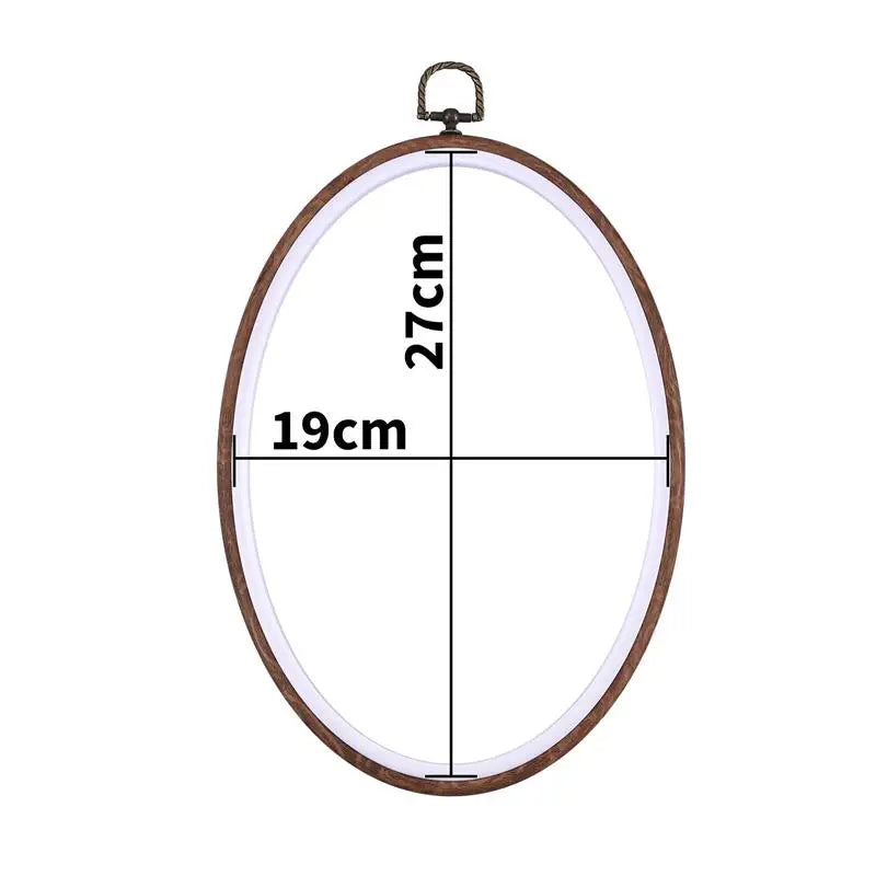 Sewing Tool Round Oval Wooden Color Embroidery Hoops Frame Set Plastic Embroidery Hoop Rings For DIY Cross Stitch Needle Craf